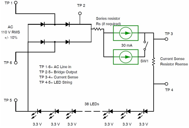 圖3：CCR用於直接交流供電LED照明應用的電路圖