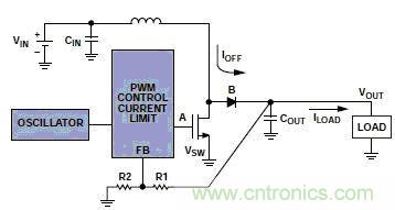 升壓調節器集成振蕩器、PWM控製環路和開關FET