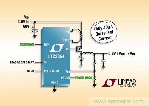 淩力爾特推出高壓降壓型DC/DC控製器LTC3864