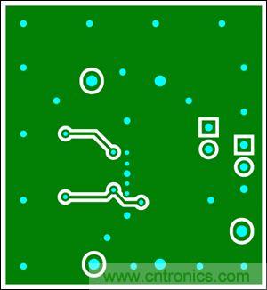 圖8：兩層板布線(底層)，器件為TDFN封裝