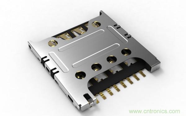 超薄插拔式Micro SIM卡連接器，高度僅為1.24毫米