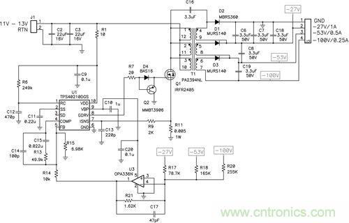 圖 1 這種獨特的拓撲結構可提供非常好的交叉調節，奧妙何在？