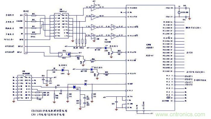 圖4：CPU（單片機）電路和控製端子內電路圖
