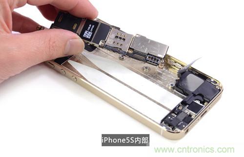 土豪金iPhone 5S拆解：內部結構升級，維修難度增加
