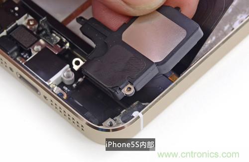 土豪金iPhone 5S拆解：內部結構升級，維修難度增加