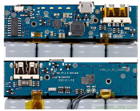 小米電源板的正反麵照片