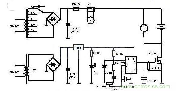 自製蓄電池修複器電路圖