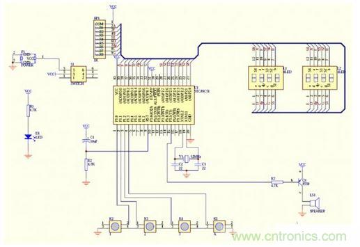 簡易電子時鍾電路圖
