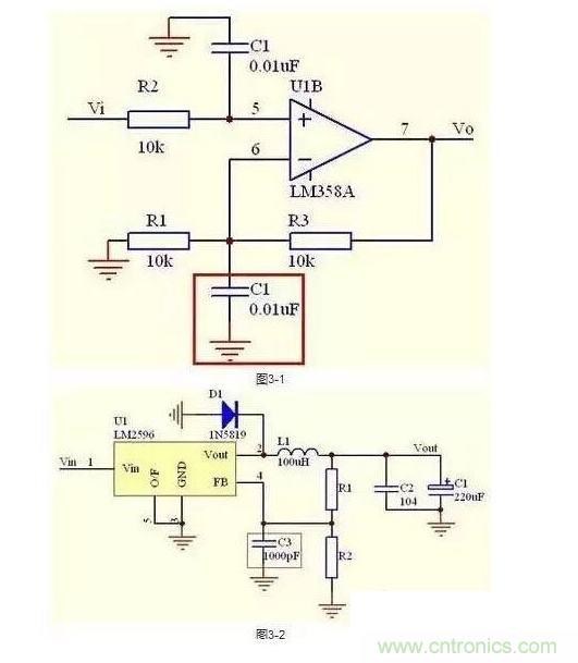 2、不要在運放輸出直接並接電容