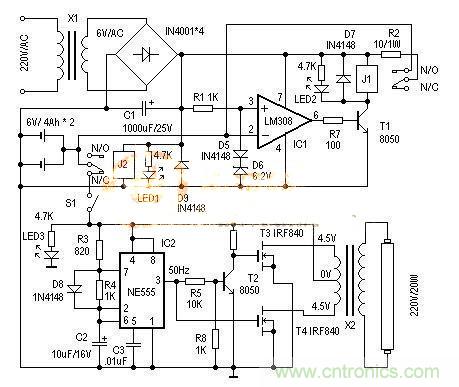 DIY製作ne555應急燈，絕對的簡單低功耗！