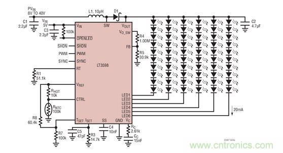驅動器用於 60 個白光 LED