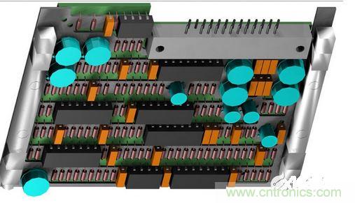 F-16戰鬥機的雷達幹擾裝置PCB，在所有的零組件下方有一個鋁製散熱器；千萬別讓機械工程師為了散熱器設計而自作主張布局PCB，以免犧牲電子能。