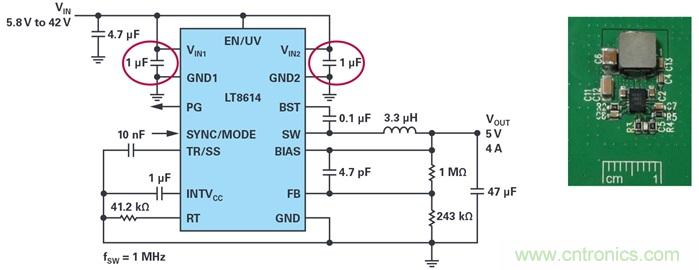 是否可以將低EMI電源安裝到擁擠的電路板上？