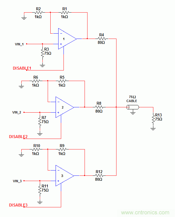 利用高速放大器實現低成本視頻多路複用