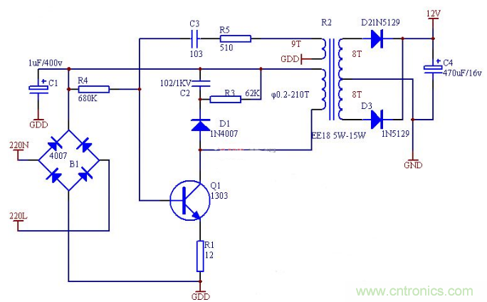 六款簡單的開關電源電路設計，內附原理圖詳解