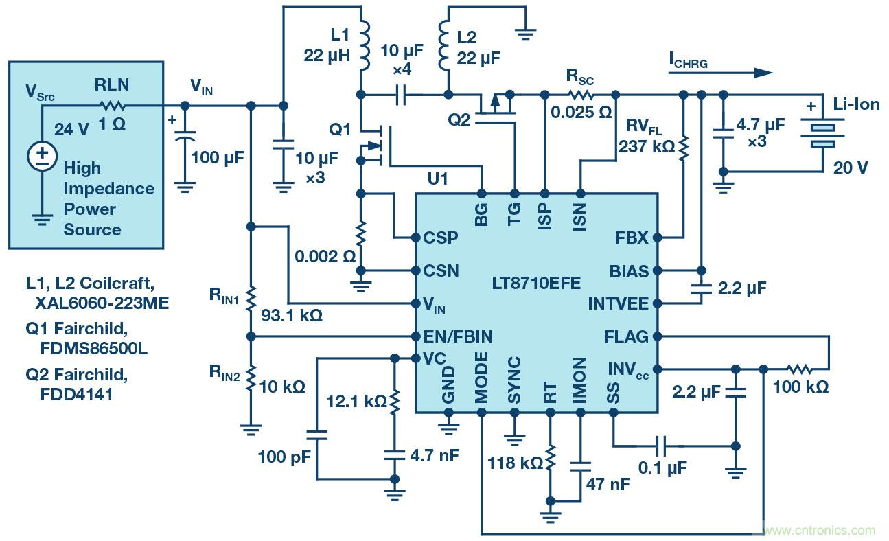 LT8710多功能 DC/DC控製器解決了高阻抗、超長工業電源線的電壓降問題