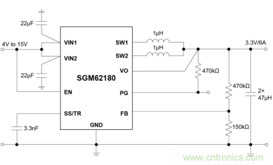 聖邦微電子雙相同步降壓轉換器SGM62180