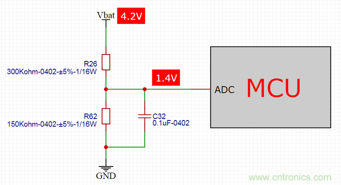 電池電壓偵測電路&ldquo;踩坑&rdquo;：分壓電阻的精度竟然是5%，不是1%