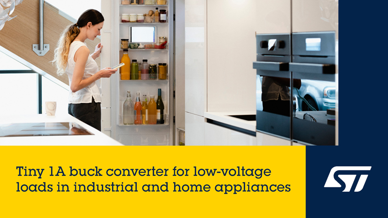 ST 新款微型單片降壓轉換器，用於智能電表、家電和工業電源轉換器提供低電壓電源
