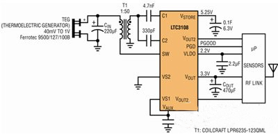 基於無線傳感器超低功率能量收集器的供電係統設計