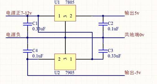一個正負5v穩壓電源的簡單製作