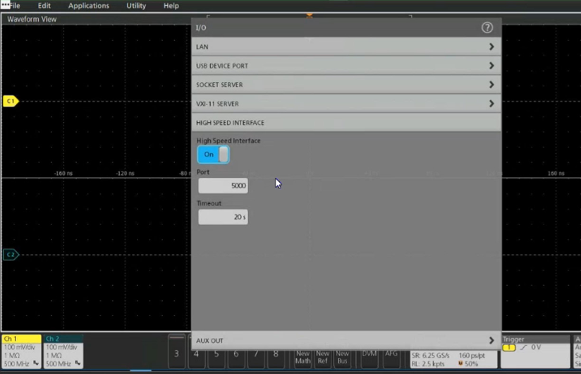 開啟TekHSI高速接口功能，加速波形數據遠程傳輸