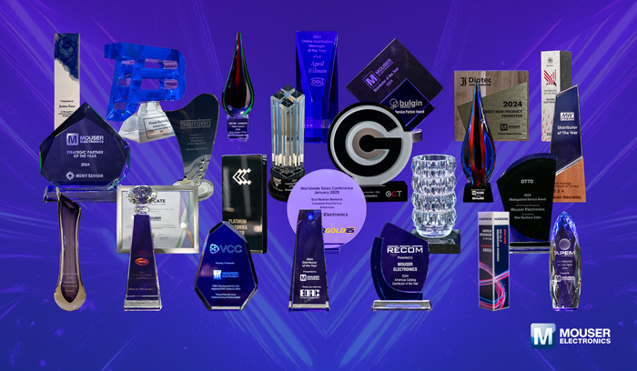 再創佳績！貿澤電子2024年狂攬全球製造商25+項頂尖代理大獎
