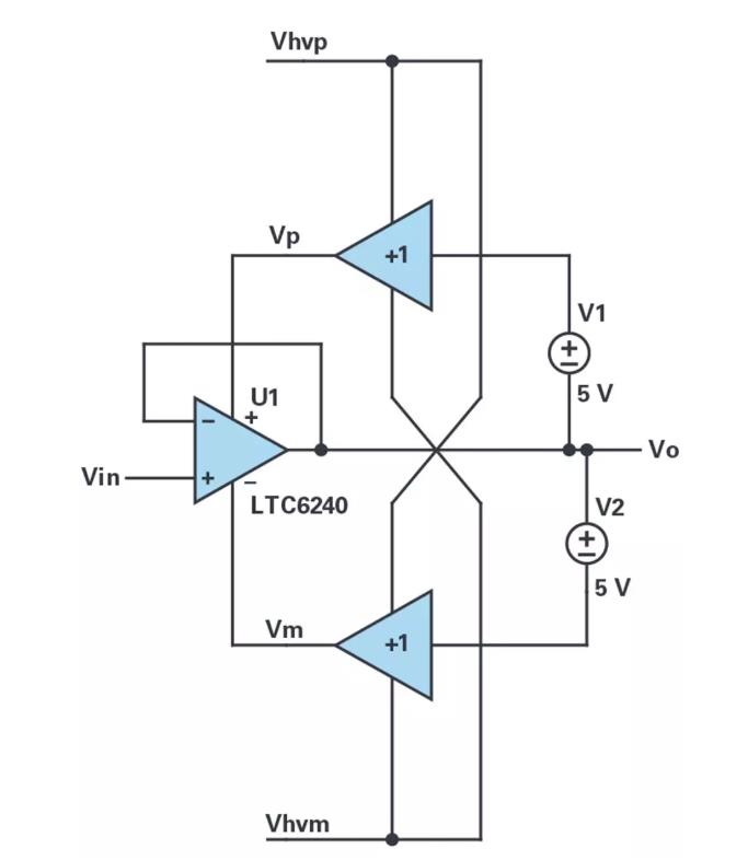 能否讓低壓放大器自舉來獲得高壓緩衝器？