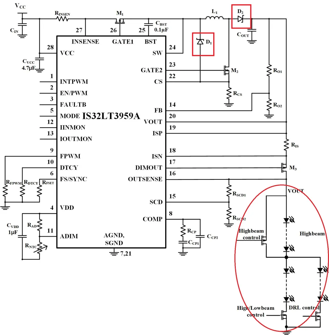 如何解決單芯片驅動HB/LB/DRL,LED負載切換電流過衝？